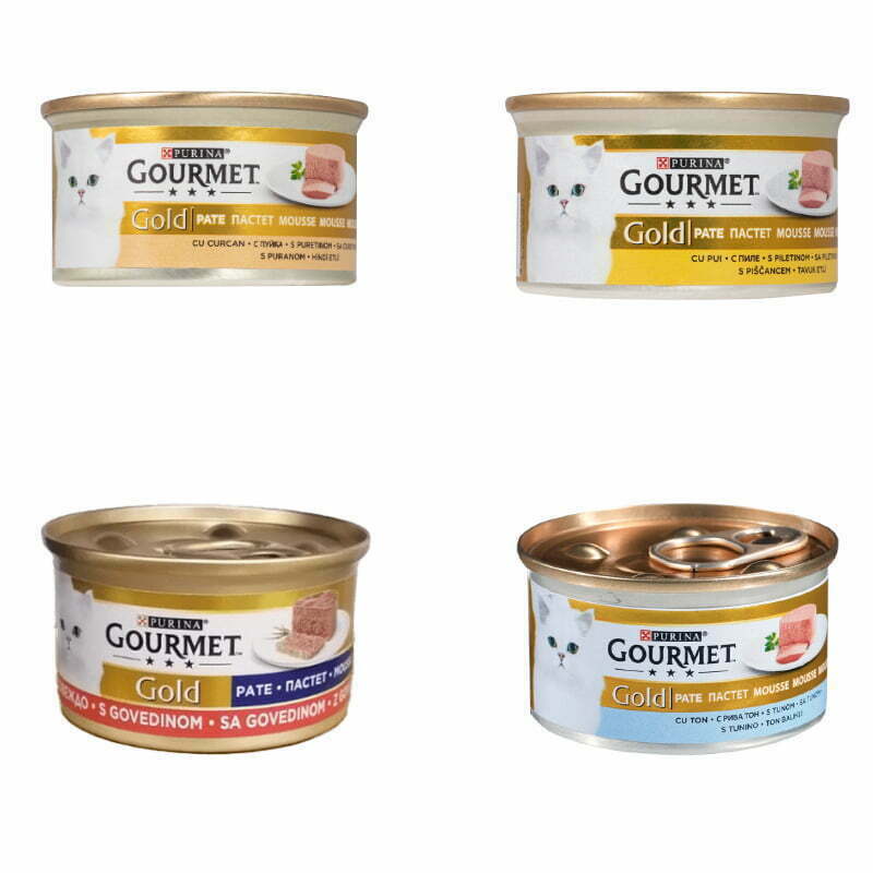 بسته کنسرو غذای گربه گورمت Gourmet Gold Pate Pack مجموعه 4 عددی