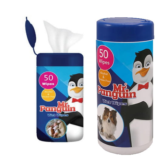 دستمال مرطوب حیوانات مستر پنگوئن مدل wet wipes - فراپت