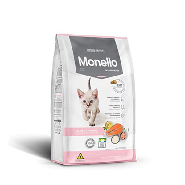 غذای خشک بچه گربه طعم مرغ و ماهی سالمون مدل کیتن مونلو Monello Kittenوزن 1 کیلوگرم -فراپت