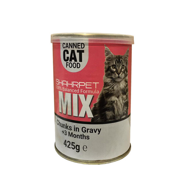 کنسرو غذای گربه شهرپت مدل Mix وزن 425 گرم-فراپت